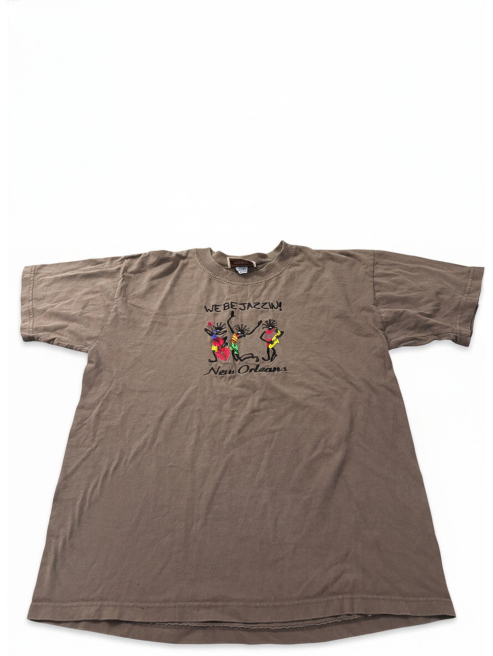 Vintage Time Square Sportswear New Orleans Jazz Brown T-Shirt Size L